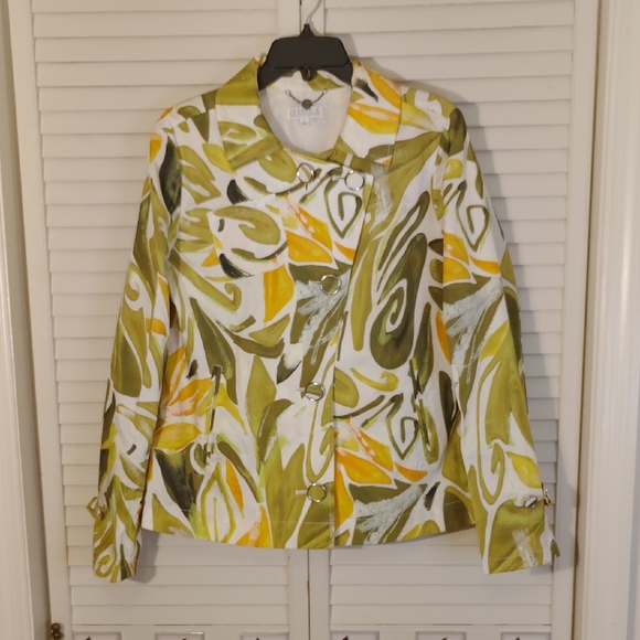 Joseph A Jackets & Blazers - Joseph A. Women's Green and Orange Patterned Blazer